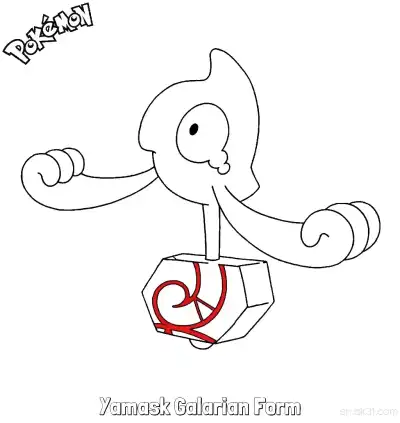 Free printable Yamask Galarian Form2 Coloring Page - Free Printable Pokemon Coloring Sheets coloring page
